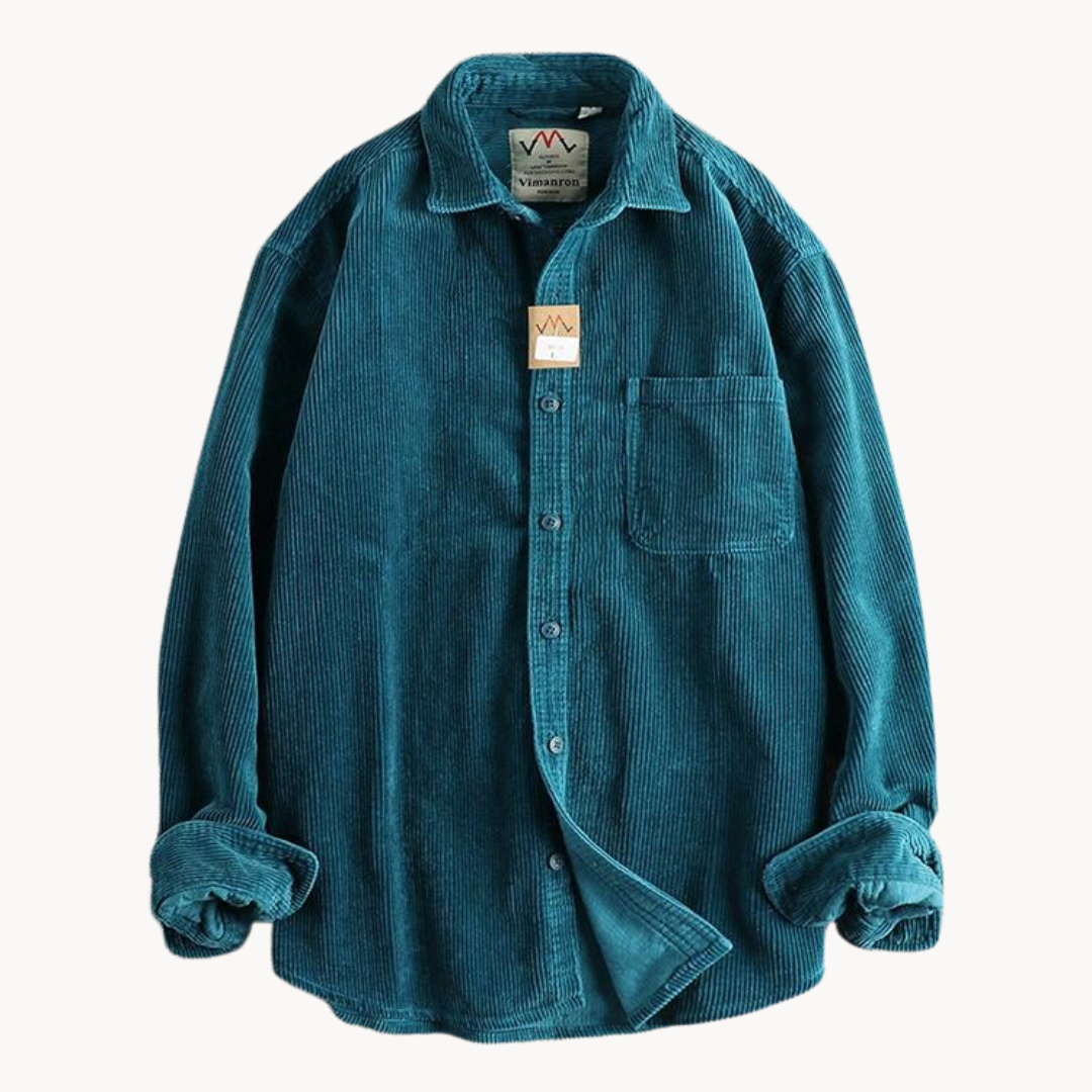 Herren Langarmhemd mit spitzem Kragen und Brusttasche