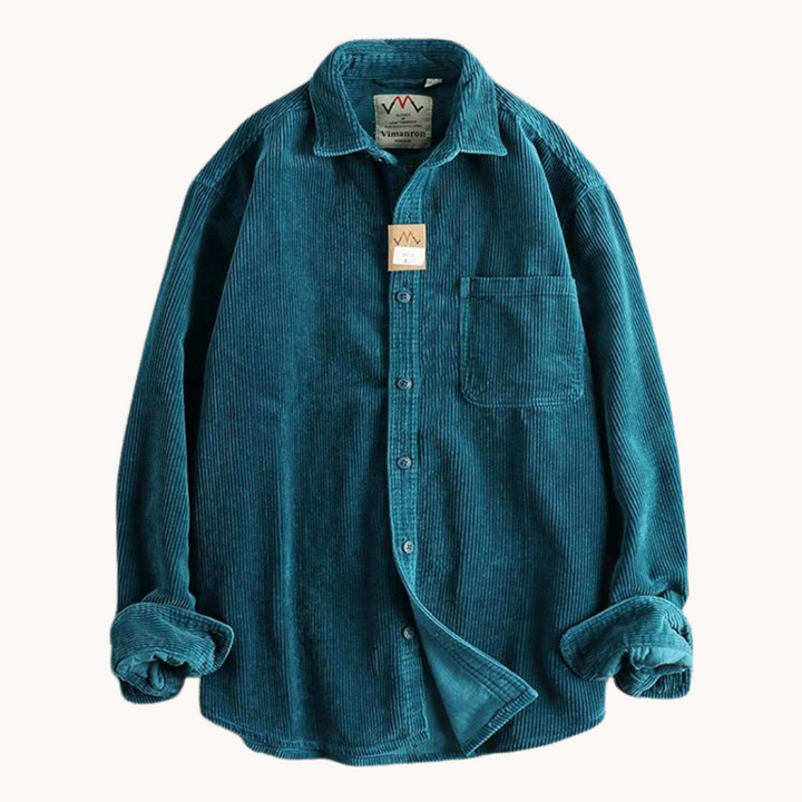 Herren Langarmhemd mit spitzem Kragen und Brusttasche