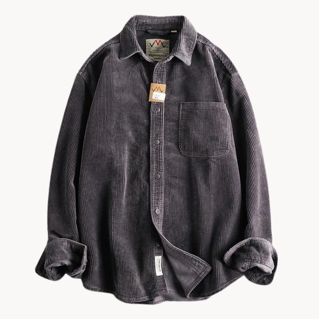 Herren Langarmhemd mit spitzem Kragen und Brusttasche