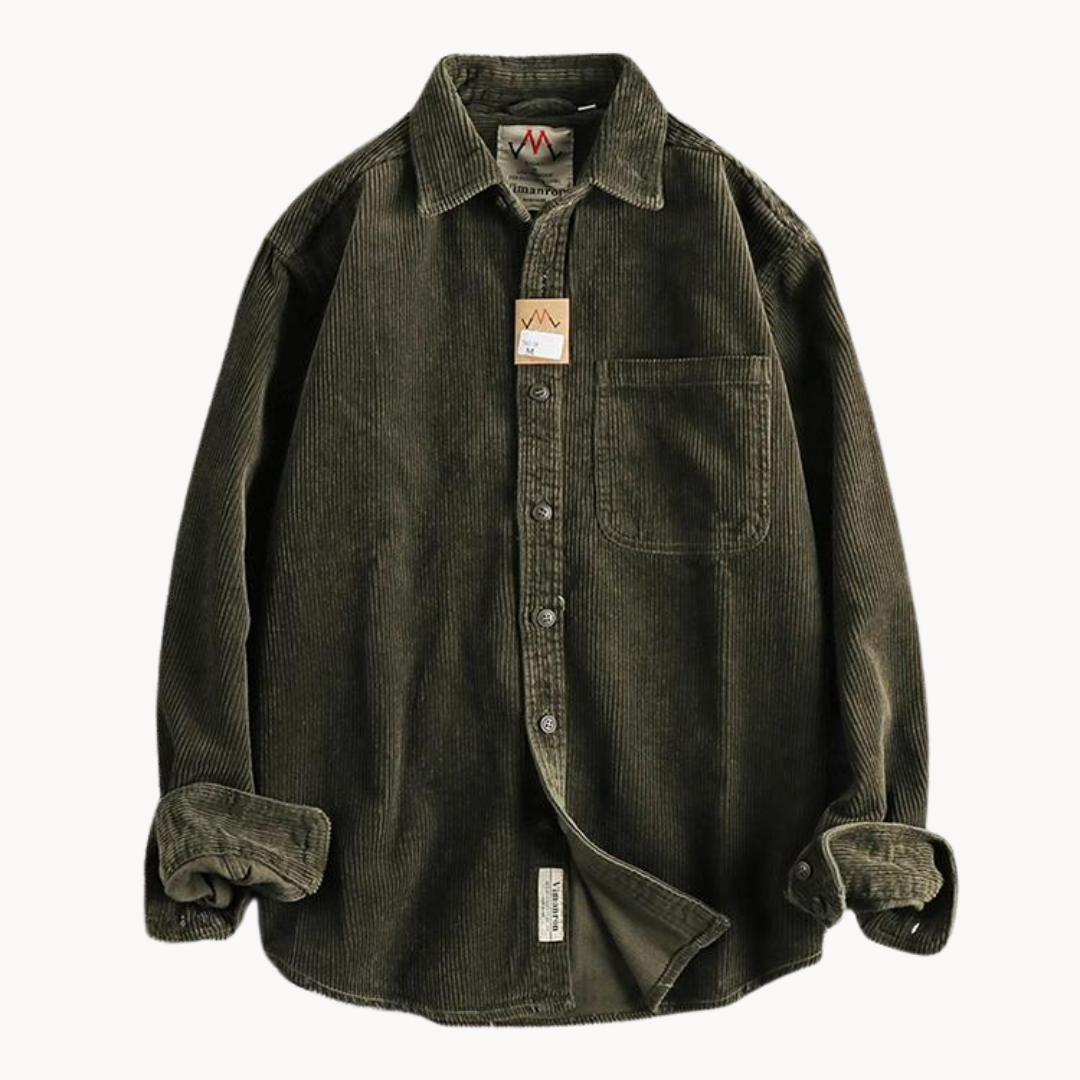 Herren Langarmhemd mit spitzem Kragen und Brusttasche