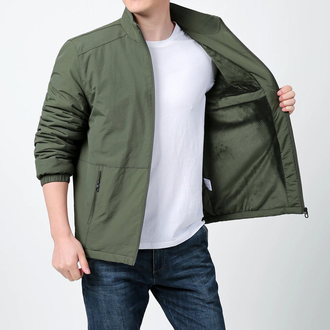Herren-Langarmjacke mit Reißverschluss und Seitlichen Reißverschlusstaschen