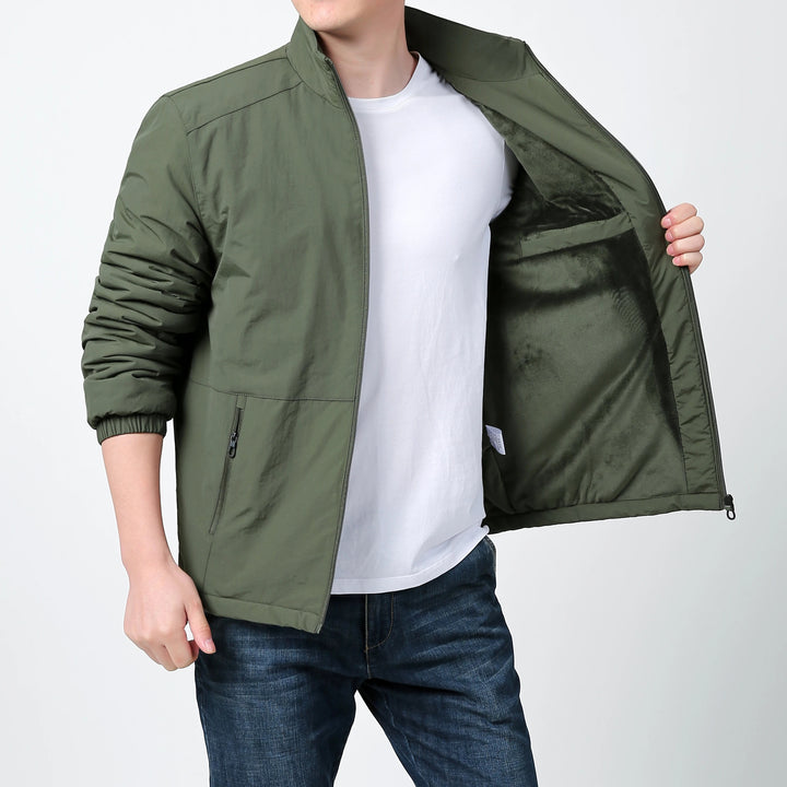 Herren-Langarmjacke mit Reißverschluss und Seitlichen Reißverschlusstaschen