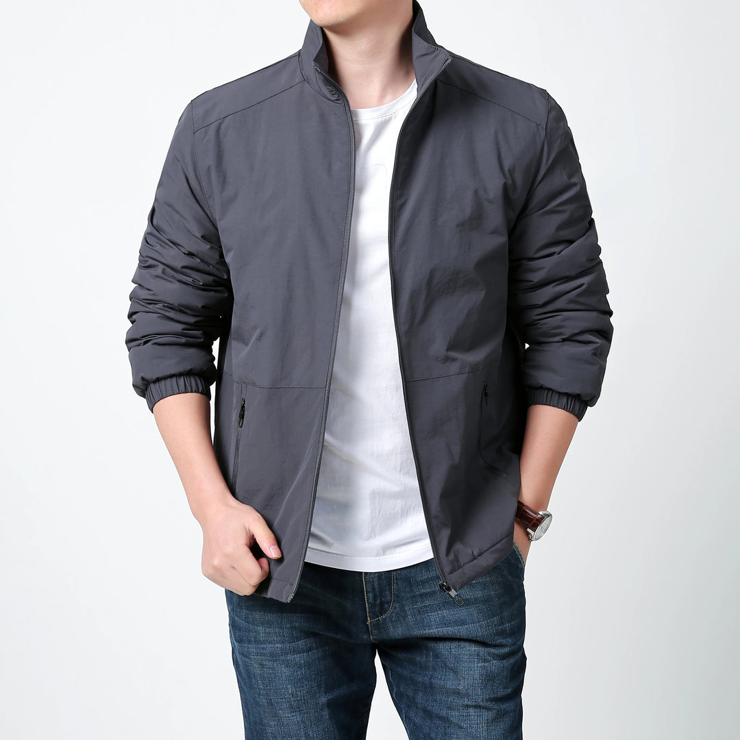 Herren-Langarmjacke mit Reißverschluss und Seitlichen Reißverschlusstaschen