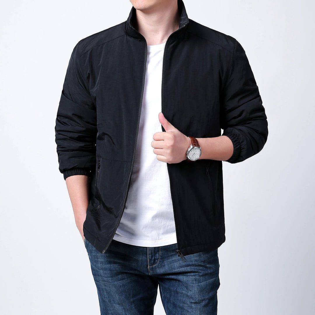 Herren-Langarmjacke mit Reißverschluss und Seitlichen Reißverschlusstaschen