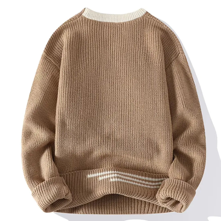 Herren Langarmpullover mit Rundhalsausschnitt und Rippbündchen