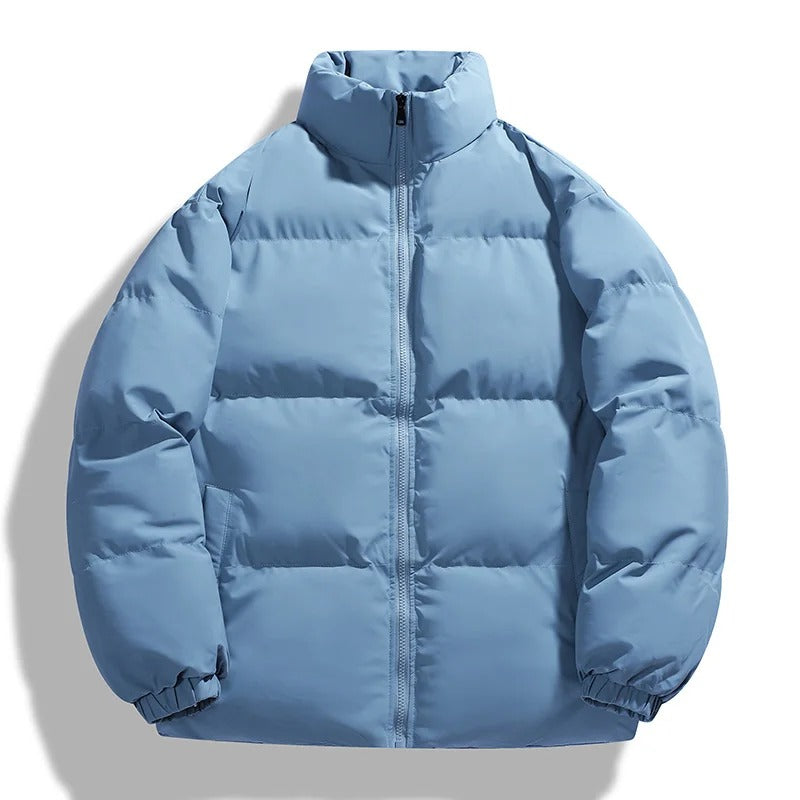 Herren Steppjacke mit Stehkragen Reißverschluss und Leistentaschen