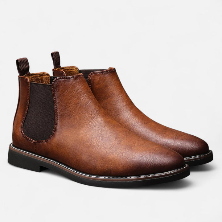 Herren Stiefeletten mit Seitlichen Stretch-Einsätzen und Zuglasche Hinten