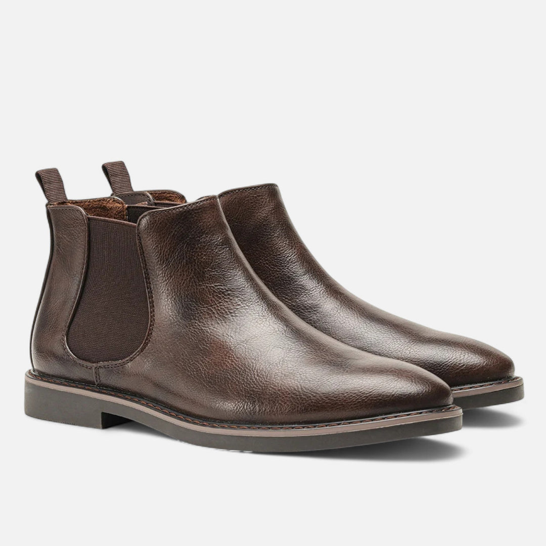 Herren Stiefeletten mit Seitlichen Stretch-Einsätzen und Zuglasche Hinten
