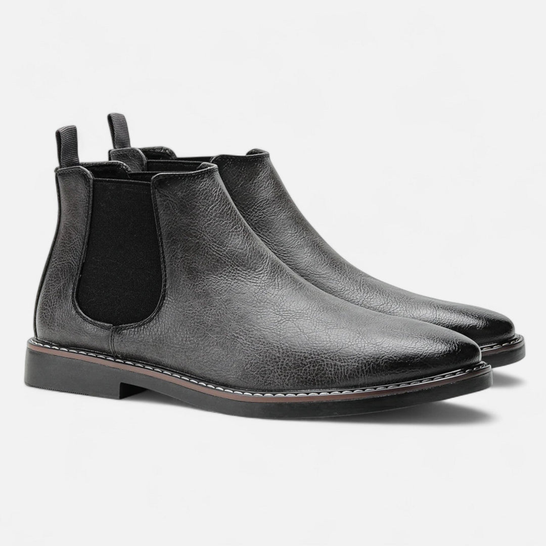 Herren Stiefeletten mit Seitlichen Stretch-Einsätzen und Zuglasche Hinten