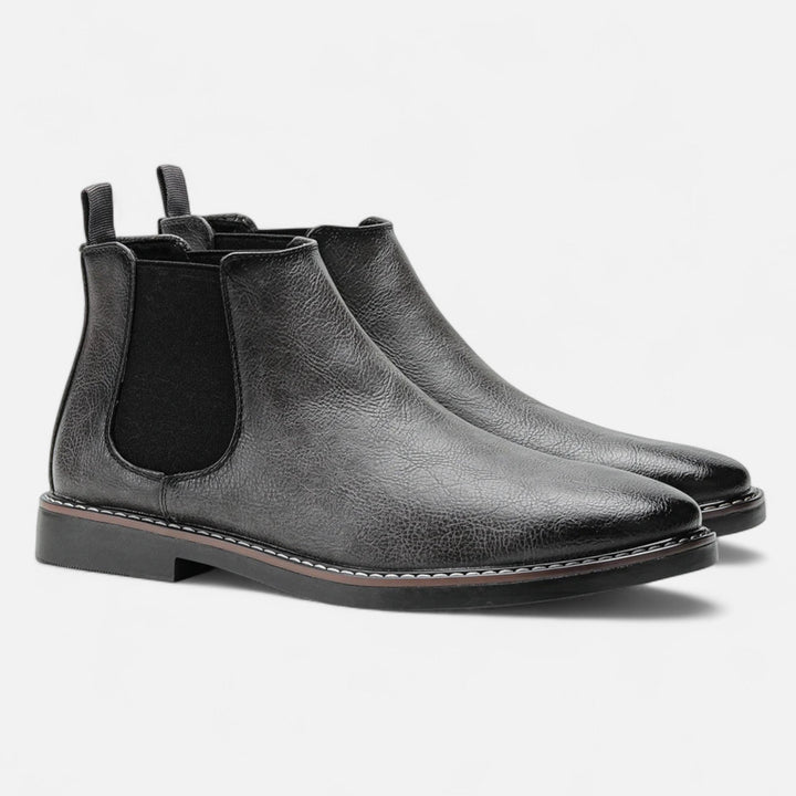 Herren Stiefeletten mit Seitlichen Stretch-Einsätzen und Zuglasche Hinten