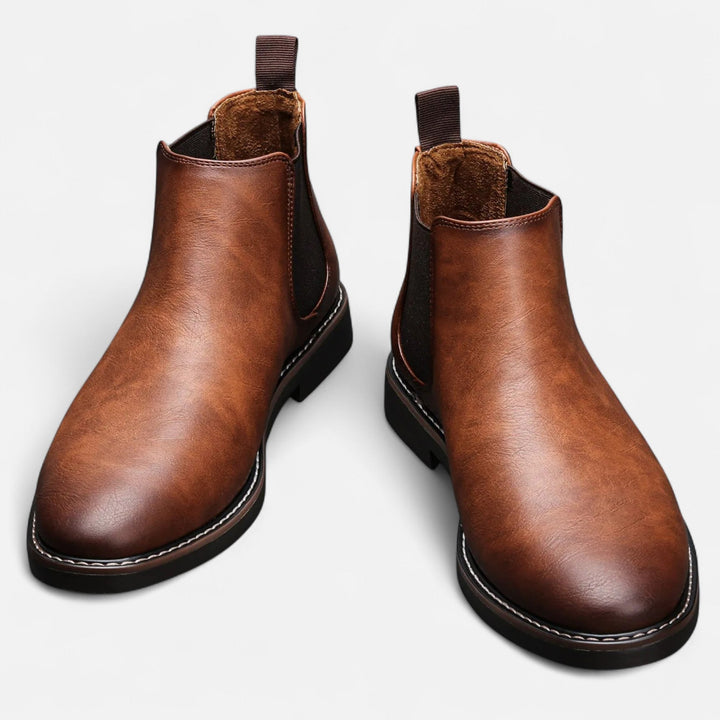 Herren Stiefeletten mit Seitlichen Stretch-Einsätzen und Zuglasche Hinten
