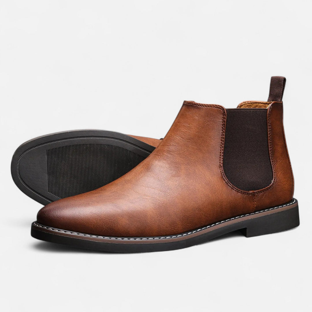 Herren Stiefeletten mit Seitlichen Stretch-Einsätzen und Zuglasche Hinten