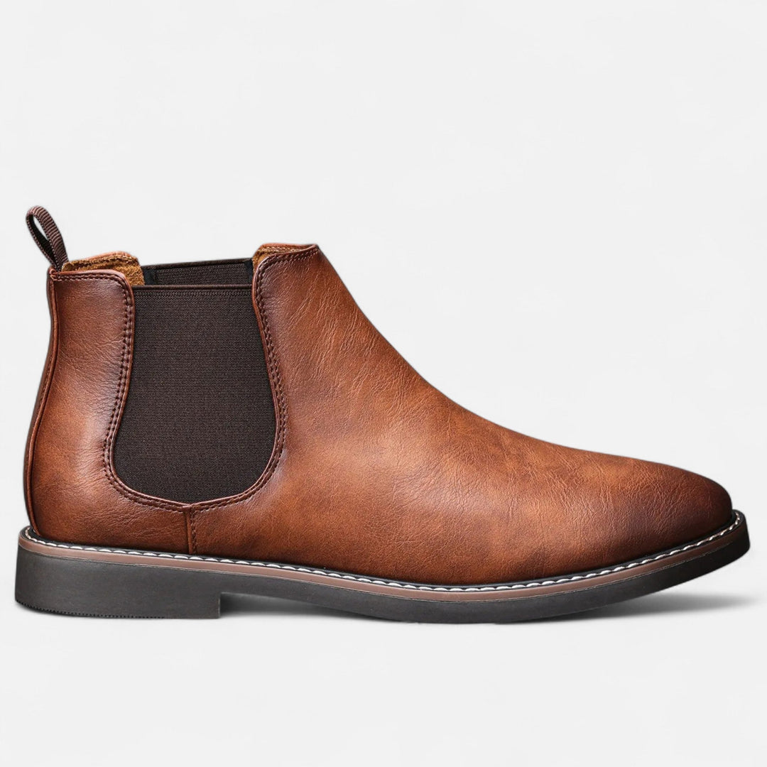 Herren Stiefeletten mit Seitlichen Stretch-Einsätzen und Zuglasche Hinten