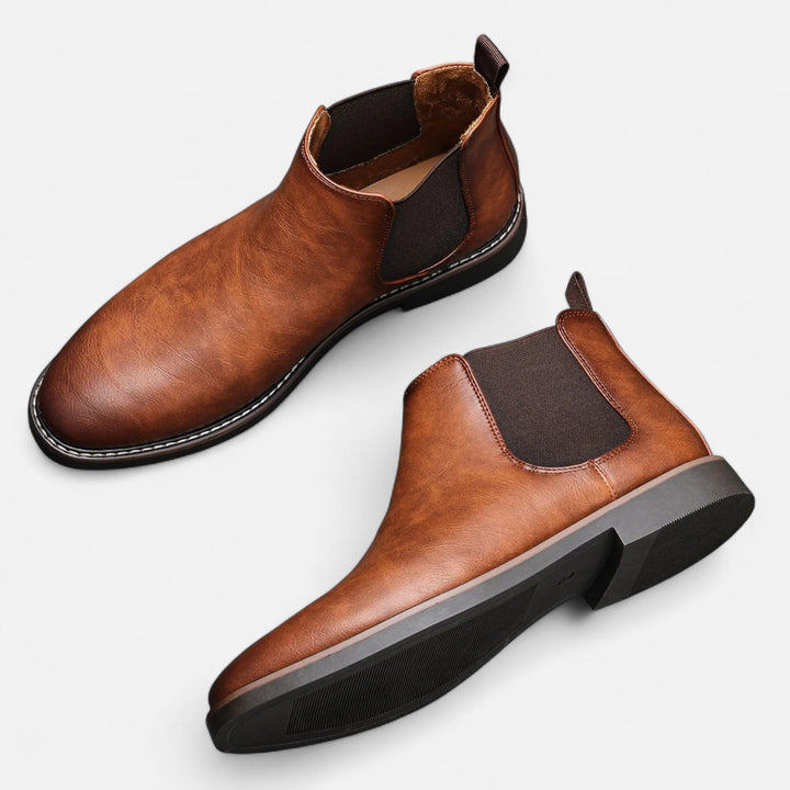 Herren Stiefeletten mit Seitlichen Stretch-Einsätzen und Zuglasche Hinten
