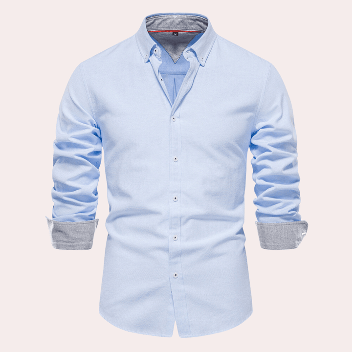 Herrenhemd mit Langarm und Button-Down-Kragen