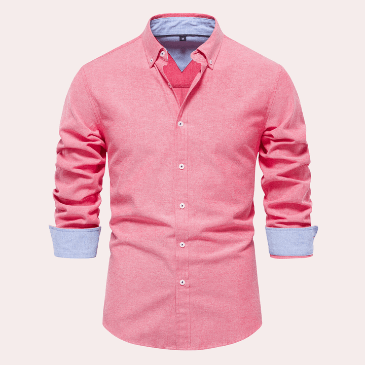 Herrenhemd mit Langarm und Button-Down-Kragen