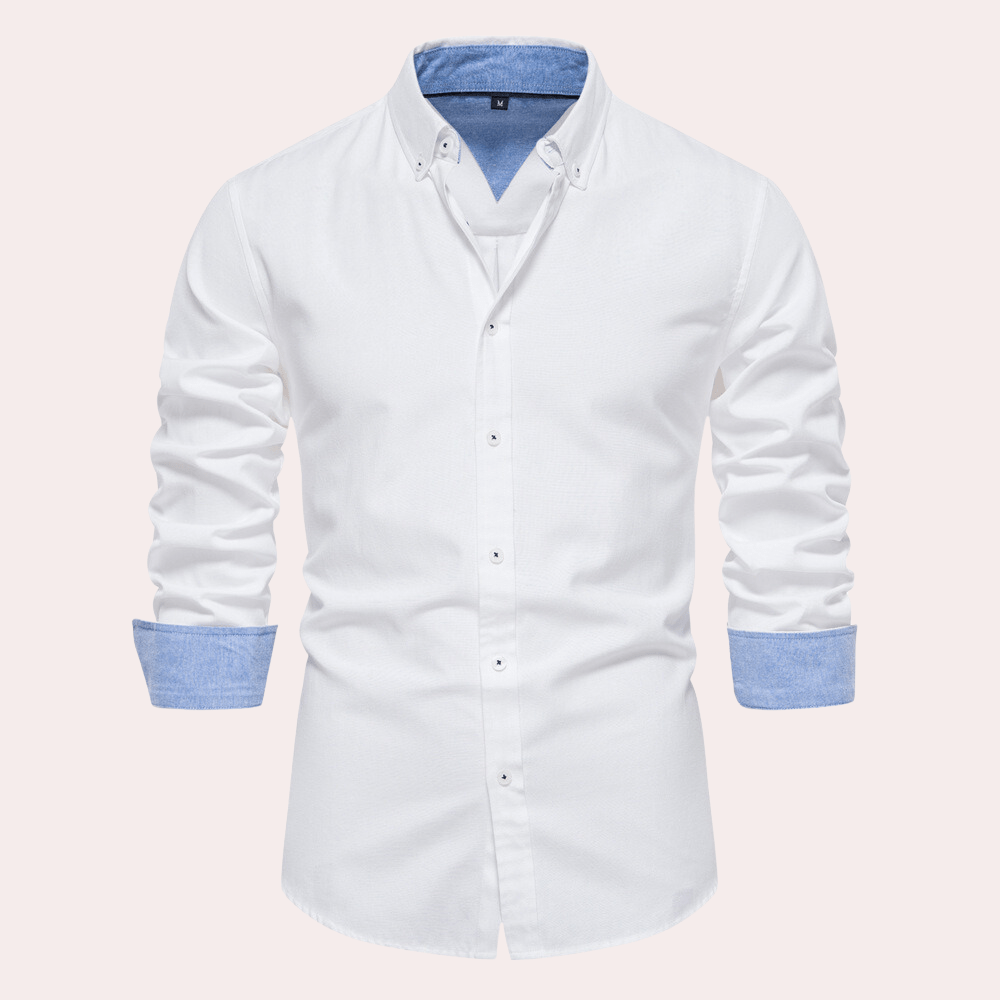 Herrenhemd mit Langarm und Button-Down-Kragen