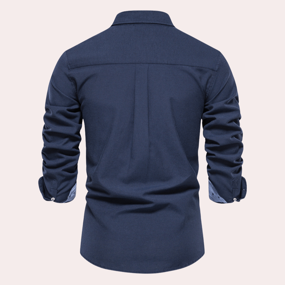 Herrenhemd mit Langarm und Button-Down-Kragen