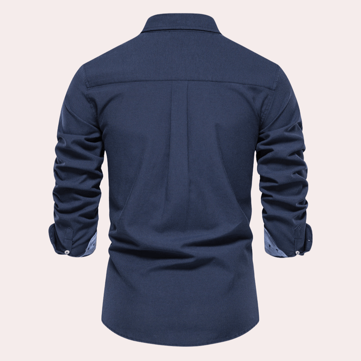 Herrenhemd mit Langarm und Button-Down-Kragen