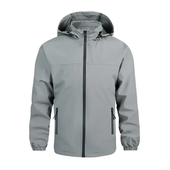 Herrenjacke mit Kapuze elastischen Bündchen und Reißverschlusstaschen