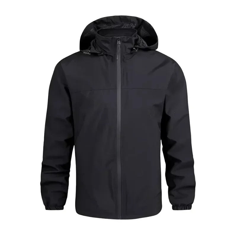 Herrenjacke mit Kapuze elastischen Bündchen und Reißverschlusstaschen