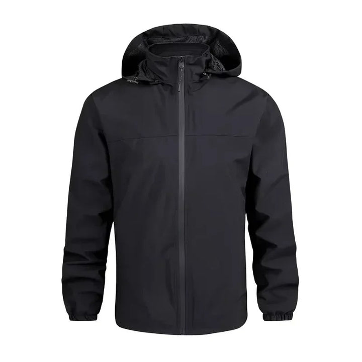 Herrenjacke mit Kapuze elastischen Bündchen und Reißverschlusstaschen