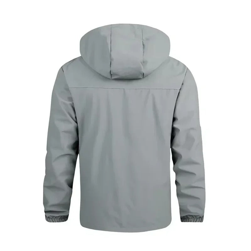 Herrenjacke mit Kapuze elastischen Bündchen und Reißverschlusstaschen