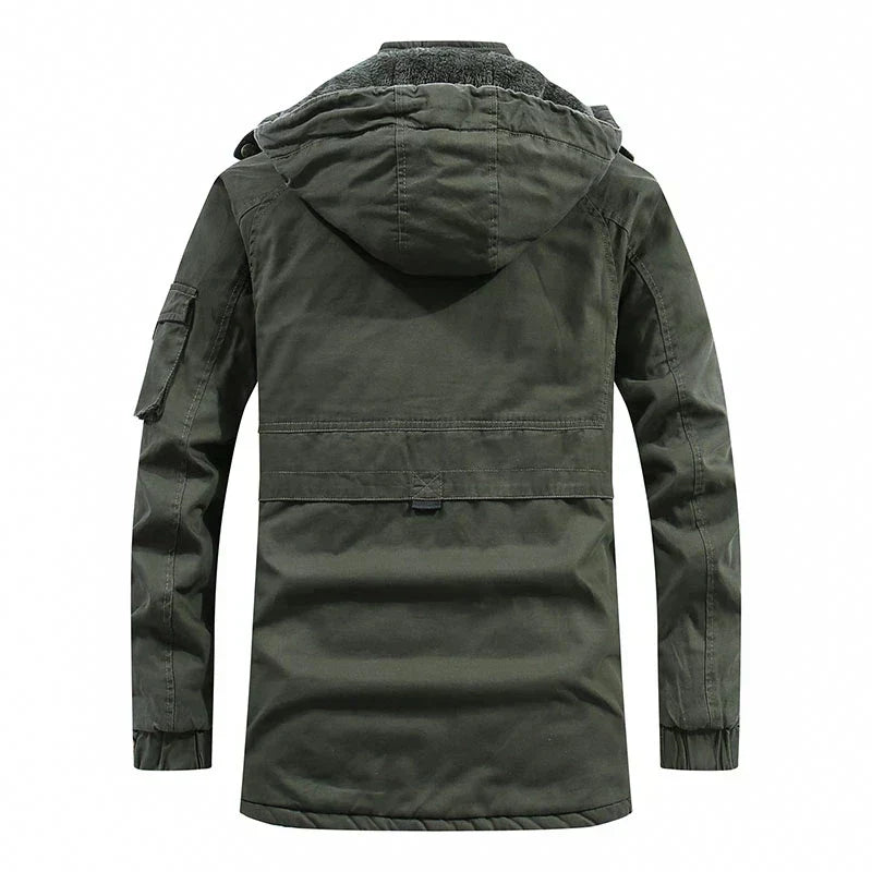 Herrenjacke mit Kapuze Plüschfutter und Frontreißverschluss