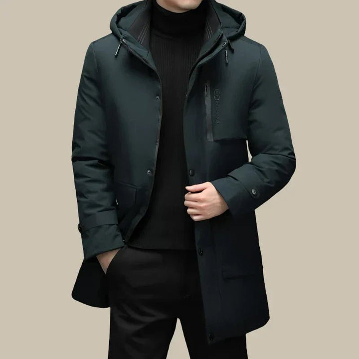 Herrenjacke mit Kapuze und Pattentaschen