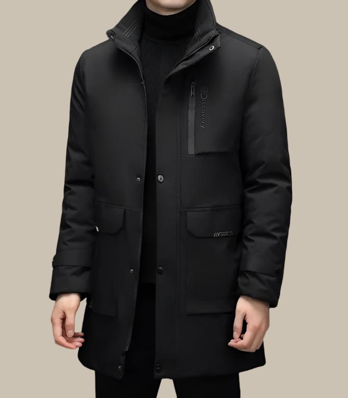 Herrenjacke mit Kapuze und Pattentaschen
