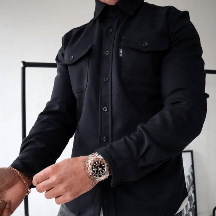 Herrenjacke mit Knopfleiste und Brusttaschen