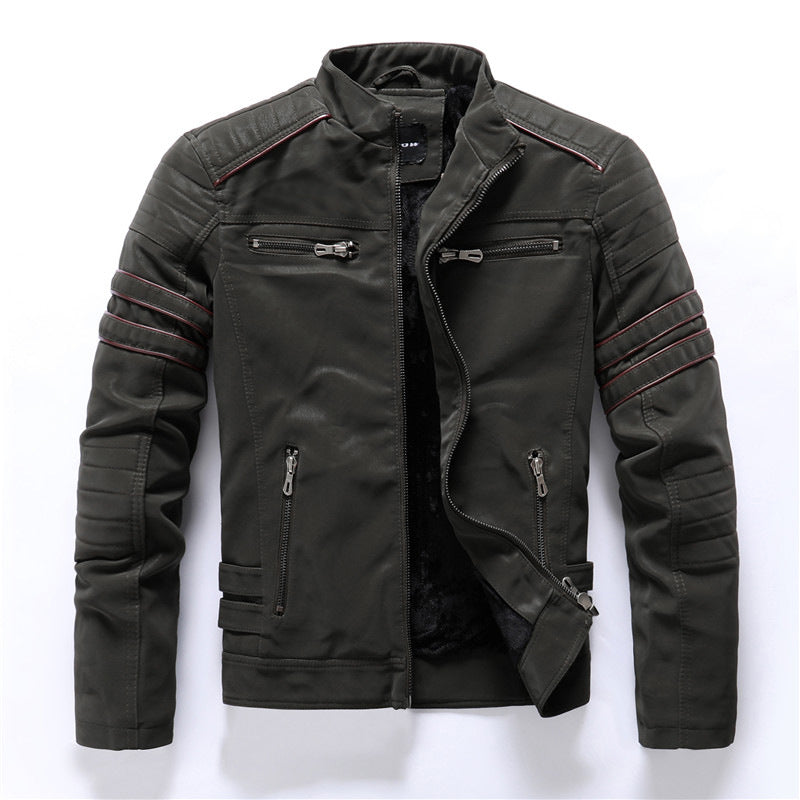 Herrenjacke mit Stehkragen Reißverschluss und Reißverschlusstaschen