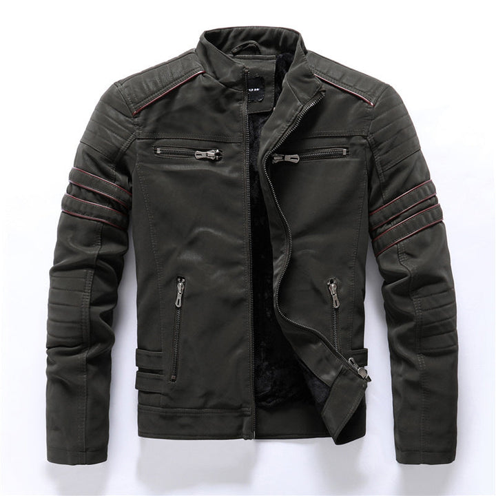Herrenjacke mit Stehkragen Reißverschluss und Reißverschlusstaschen