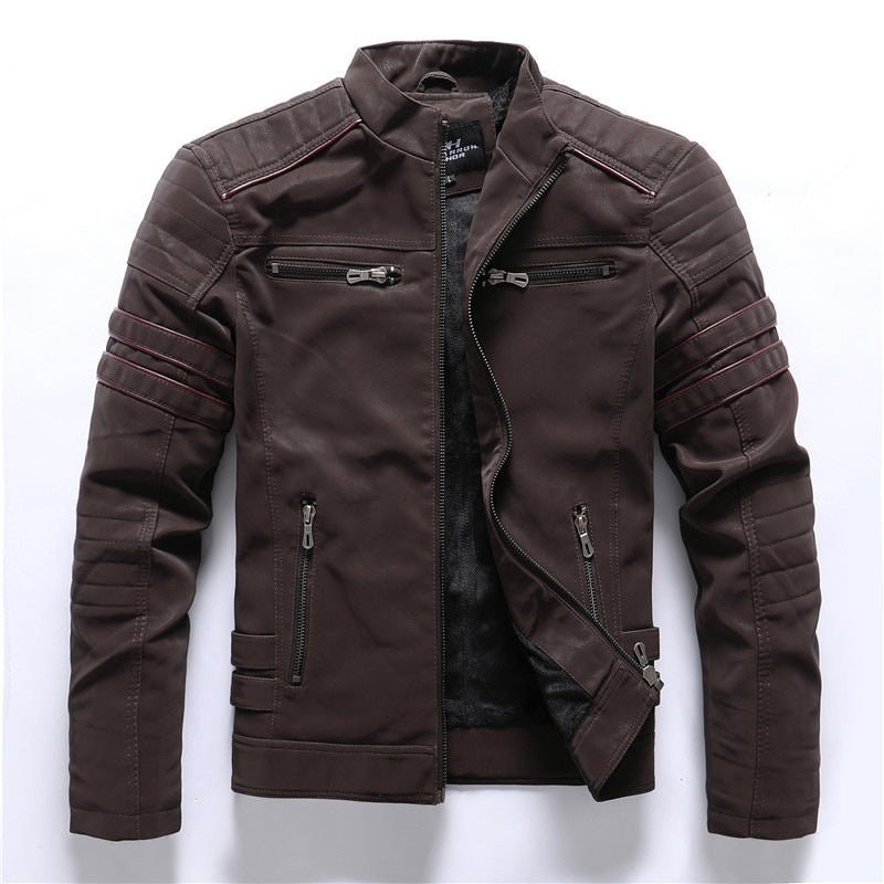 Herrenjacke mit Stehkragen Reißverschluss und Reißverschlusstaschen