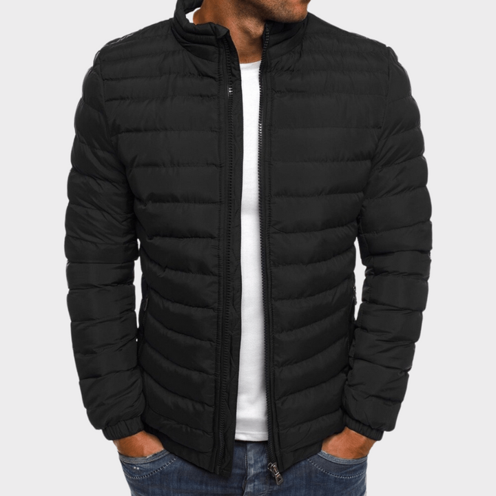 Herrenjacke mit Stehkragen und seitlichen Reißverschlusstaschen