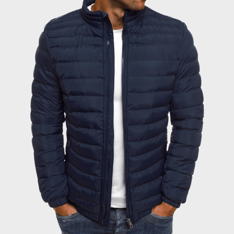 Herrenjacke mit Stehkragen und seitlichen Reißverschlusstaschen