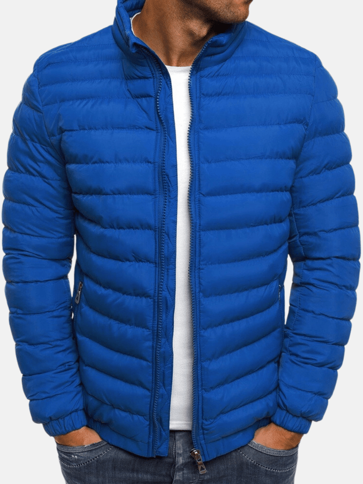 Herrenjacke mit Stehkragen und seitlichen Reißverschlusstaschen