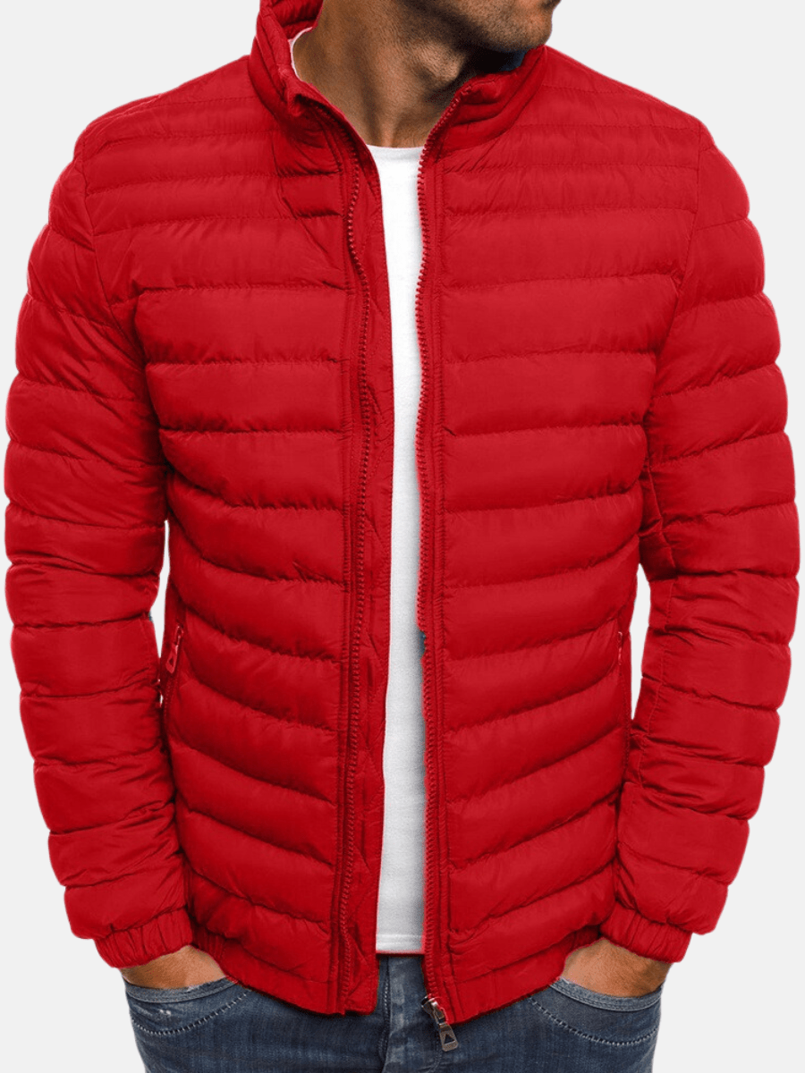 Herrenjacke mit Stehkragen und seitlichen Reißverschlusstaschen