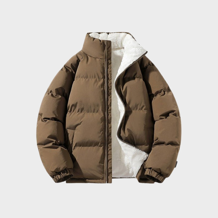 Herrenjacke mit Stehkragen und Steppnähten