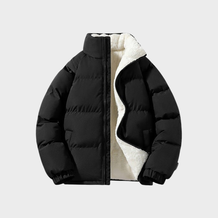 Herrenjacke mit Stehkragen und Steppnähten
