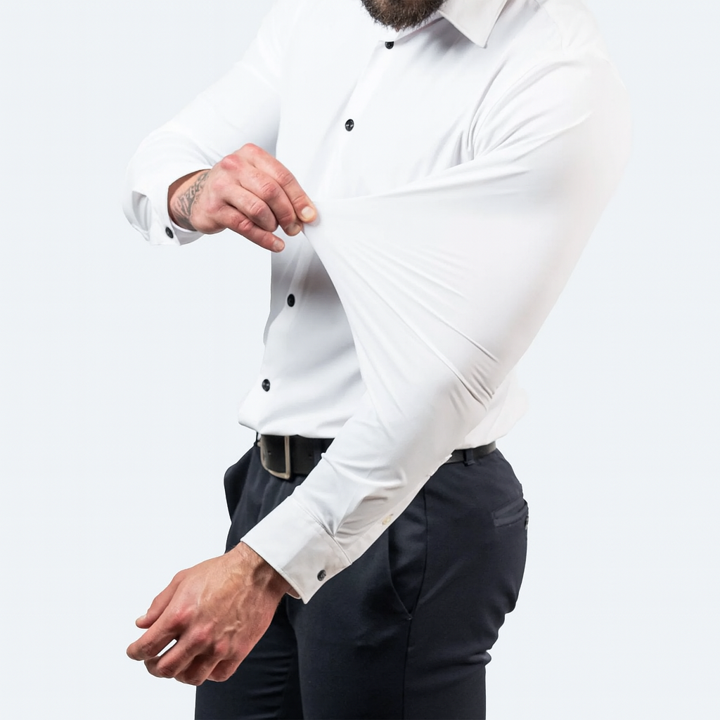 Herrenlangarmhemd mit spitzem Kragen und Knopfleiste