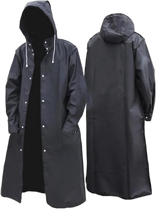 Herrenmantel mit Kapuze Druckknopfleiste und Taschen