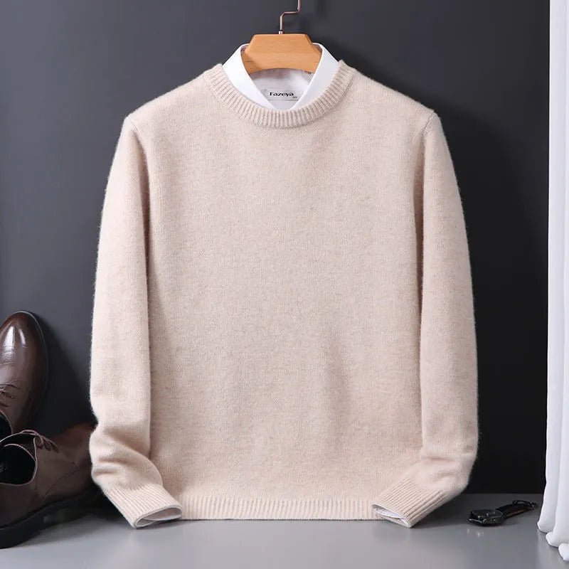 Herrenpullover mit Rundhalsausschnitt und Rippbündchen