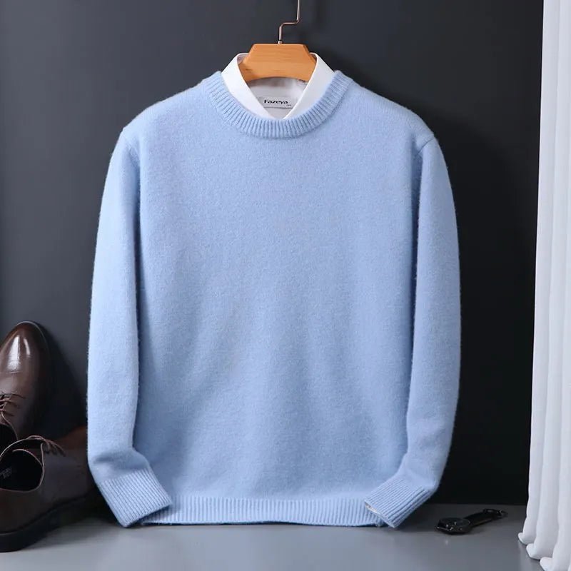 Herrenpullover mit Rundhalsausschnitt und Rippbündchen