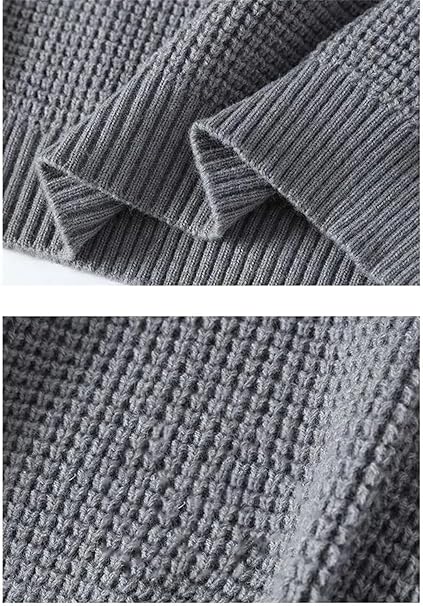 Herrenpullover mit Rundhalsausschnitt Waffelstrick und Rippbündchen