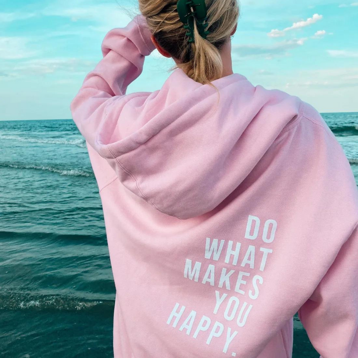 Hoodie für Damen in Hellrosa mit praktischer Kängurutasche, verstellbarem Kordelzug und lässigem Schnitt