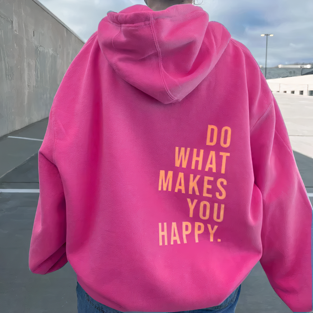 Hoodie für Damen in Rosa mit praktischer Kängurutasche, verstellbarem Kordelzug und lässigem Schnitt.