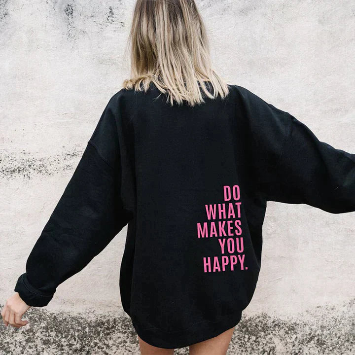Hoodie für Damen in Schwarz mit praktischer Kängurutasche, verstellbarem Kordelzug und lässigem Schnitt.