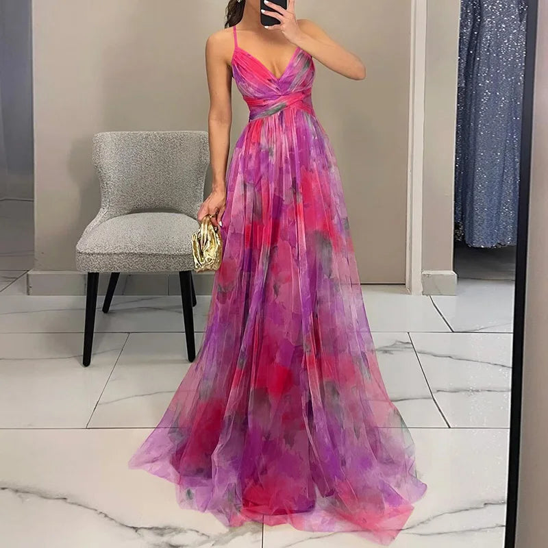 Romantisches Maxikleid in Rosa mit raffiniertem Rückenausschnitt – luftig und feminin