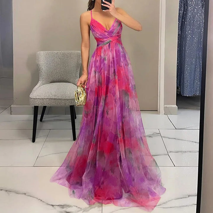 Romantisches Maxikleid in Rosa mit raffiniertem Rückenausschnitt – luftig und feminin